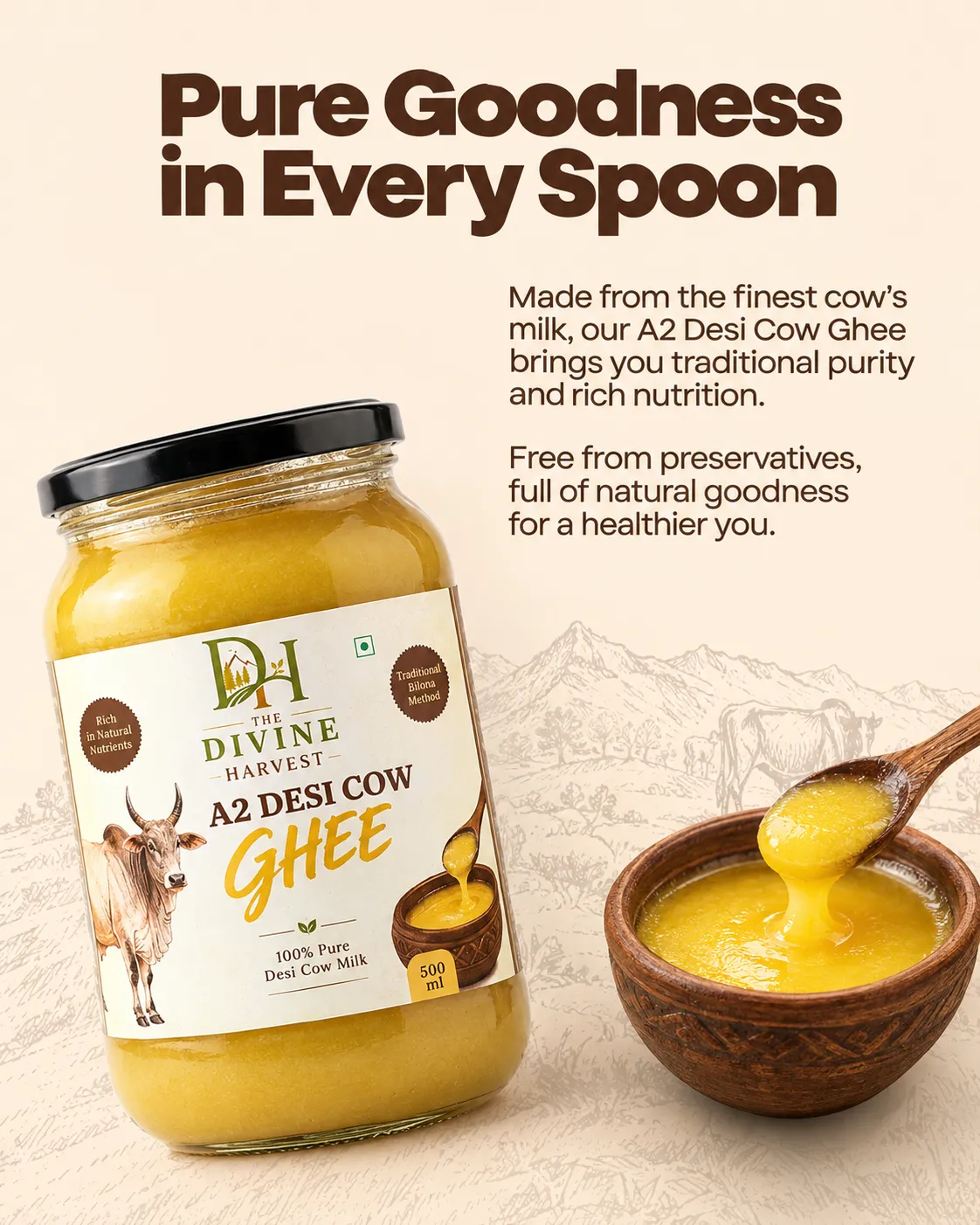 Kangeyam Cow Ghee (500 g) - Image 3