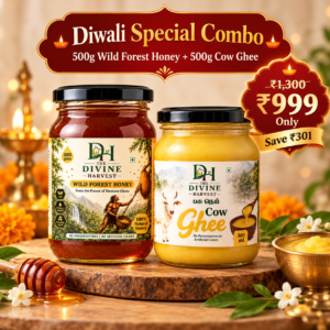 Diwali Special Combo – 500g Wild Forest Honey + 500ml Cow Ghee | ₹999 Only